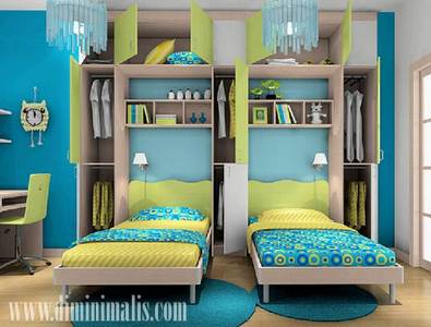 Desain Kamar Anak Kembar, Desain Kamar Anak Kembar minimalis, tempat tidur anak kembar